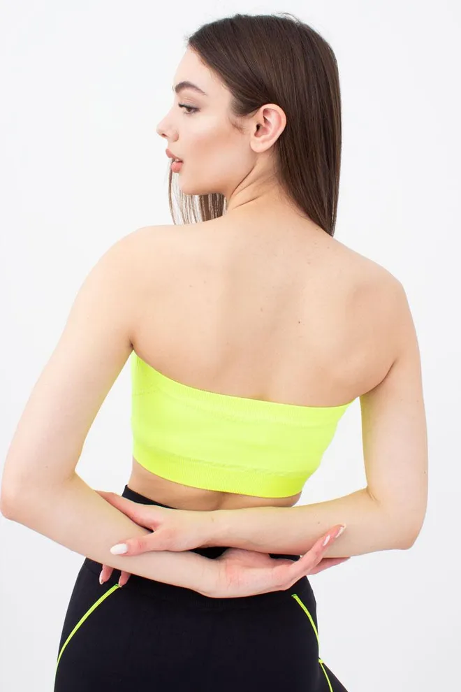 Топ бандо без бретелей Bandeau Giulia (yellow neon)