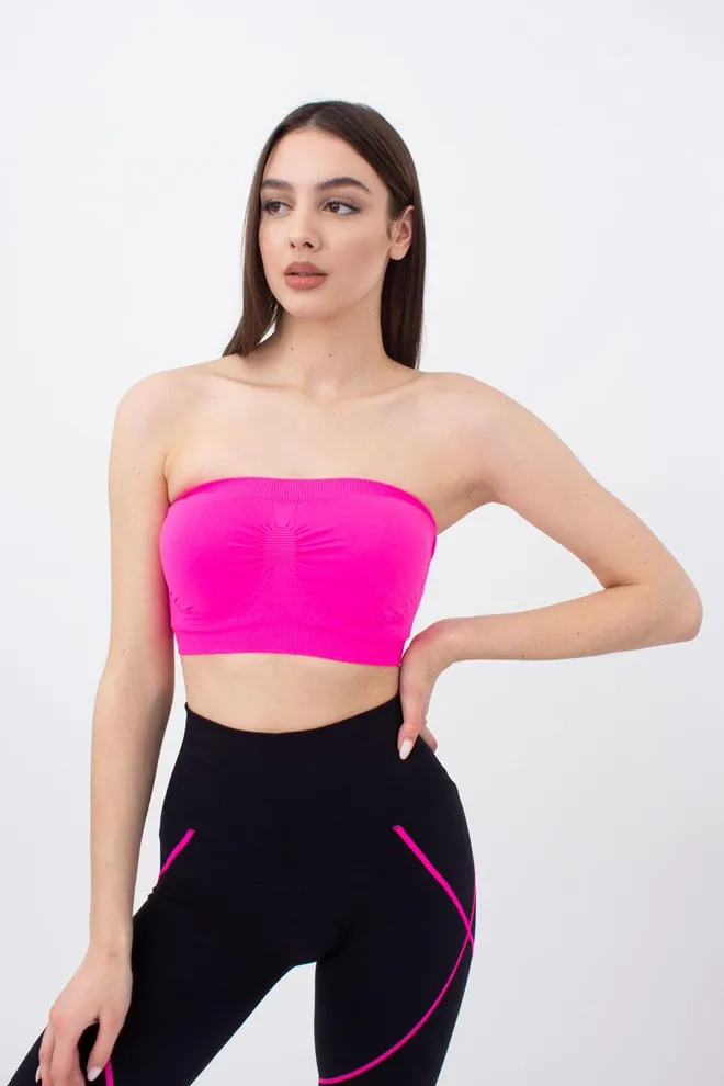 Топ бандо без бретелей Bandeau Giulia (pink neon)