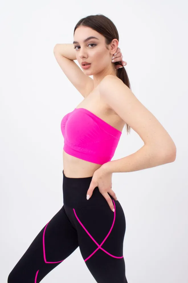 Топ бандо без бретелей Bandeau Giulia (pink neon)