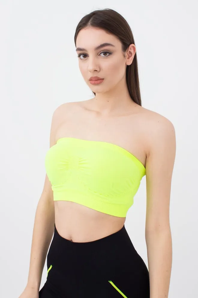 Топ бандо без бретелей Bandeau Giulia (yellow neon)