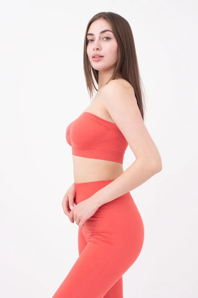 Топ бандо без бретелей Bandeau Giulia (burnt coral)