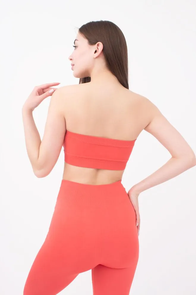 Топ бандо без бретелей Bandeau Giulia (burnt coral)