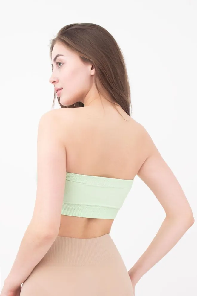 Топ бандо без бретелей Bandeau Giulia (green ash)