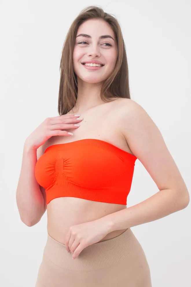 Топ бандо без бретелей Bandeau Giulia (orange neon)
