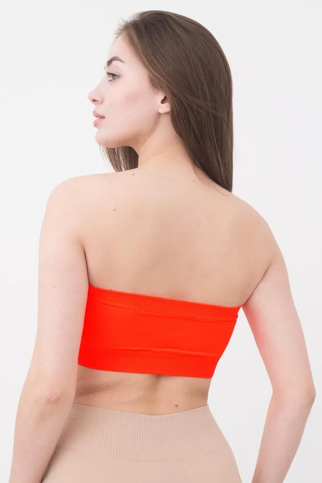Топ бандо без бретелей Bandeau Giulia (orange neon)