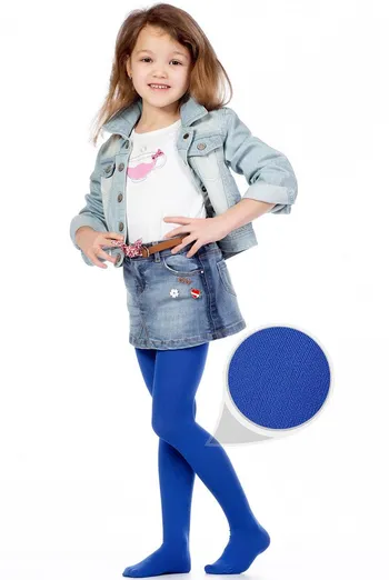 Детские однотонные колготки из микрофибры Betty 80 den Giulia (bright blue)