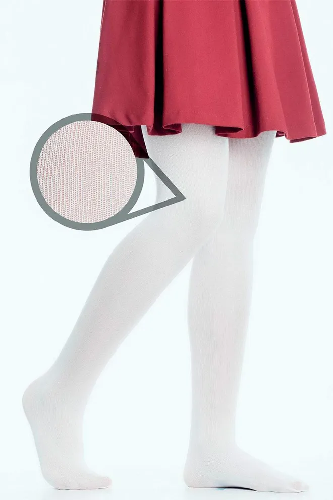 Детские однотонные колготки из микрофибры Betty 80 den Giulia (bianco)