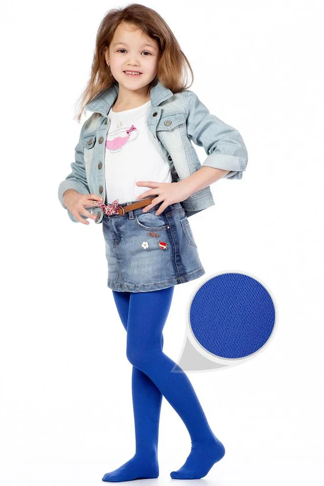 Детские однотонные колготки из микрофибры Betty 80 den Giulia (bright blue)