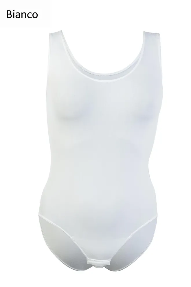 Бесшовное боди Canotta scollo tondo Giulia (bianco)