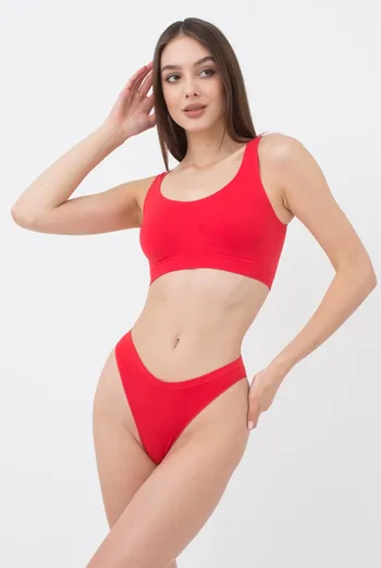 Женские бесшовные трусы бразилиана Brasilian briefs color Giulia (poinciana), красный Женские бесшовные трусы бразилиана Brasilian briefs color Giulia (poinciana), красный