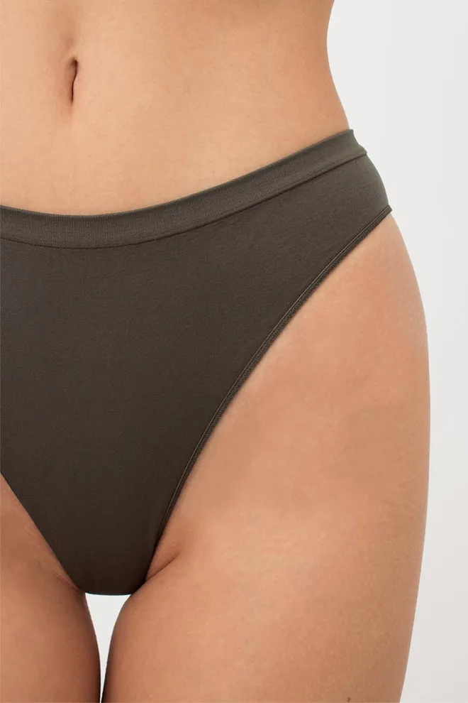 Жіночі безшовні трусики бразиліана BRASILIAN BRIEFS COLOR Giulia (khaki), зелений