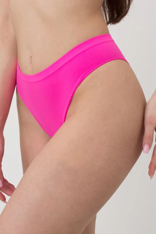 Жіночі безшовні труси бразиліана Brasilian briefs color Giulia (pink neon)