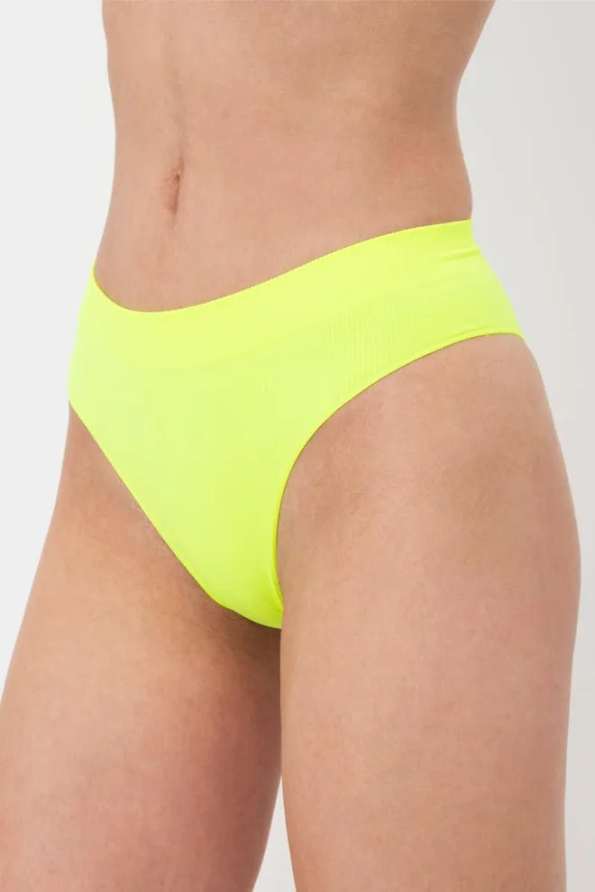 Бесшовные трусики бразилиана в рубчик Brasilian Briefs Rib Giulia (yellow neon), желтый