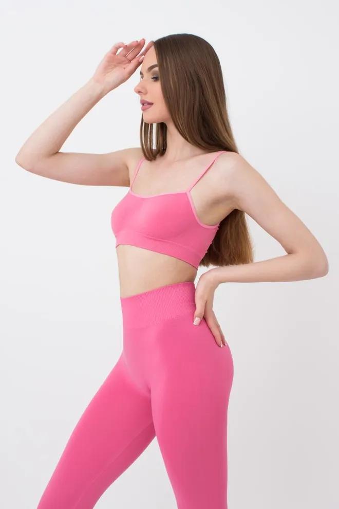 Безшовний топ на тонких бретелях Brassiere Giulia (bubblegum)