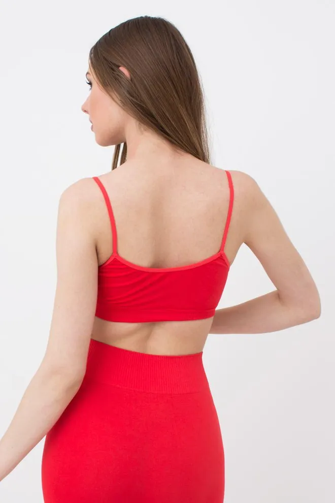 Безшовний топ на тонких бретелях Brassiere Giulia (poinciana)