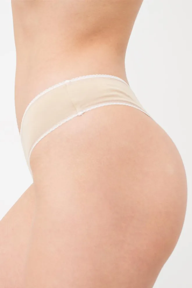 Женские хлопковые трусики стринг Basic 2102/60 Giulia (beige)