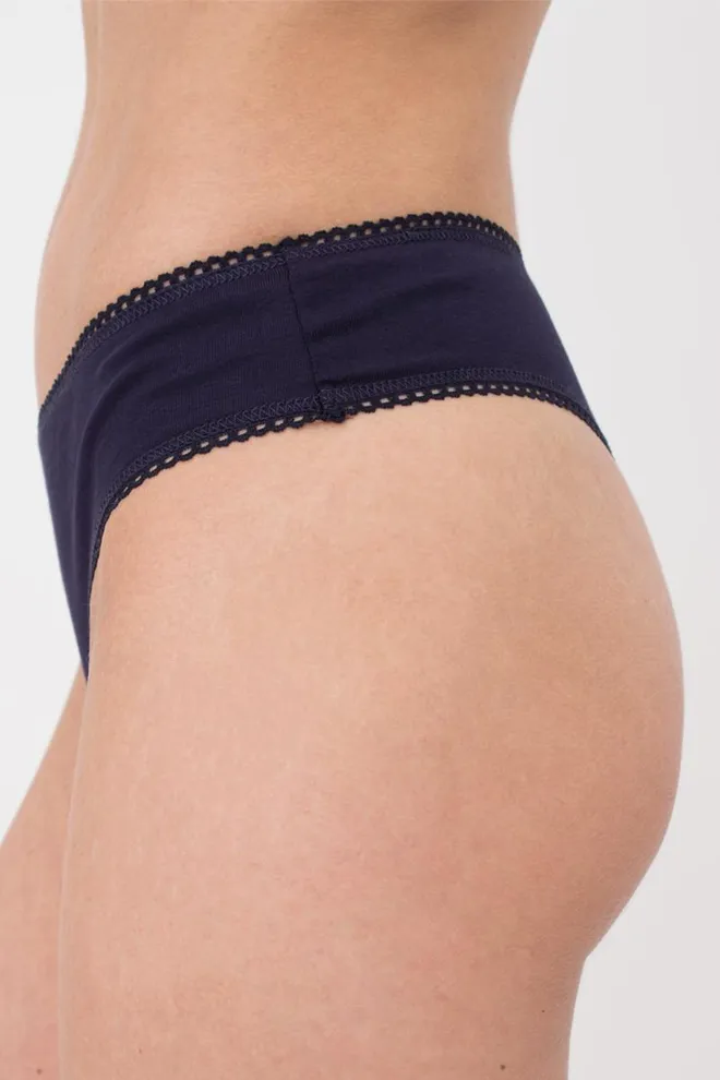 Женские хлопковые трусики стринг Basic 2102/60 Giulia (navy)