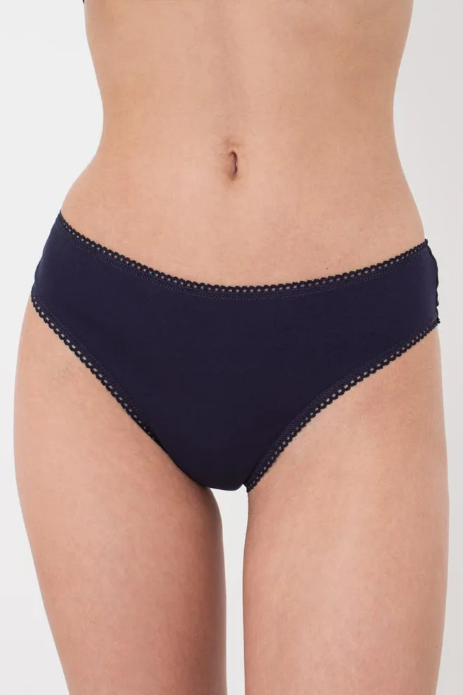 Женские хлопковые трусики стринг Basic 2102/60 Giulia (navy)