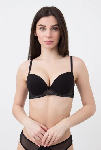 Бюстгальтер с формованной чашкой Basic cotton 1106/62 Giulia (black), черный
