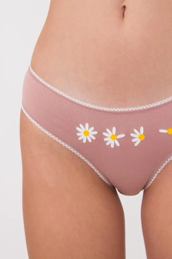Женские трусы слипы Basic print 2301/60 Giulia (powder/camomile)