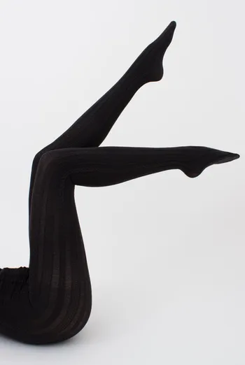 Колготки теплые с узором Cable 150 den model 2 Giulia (pirate black)