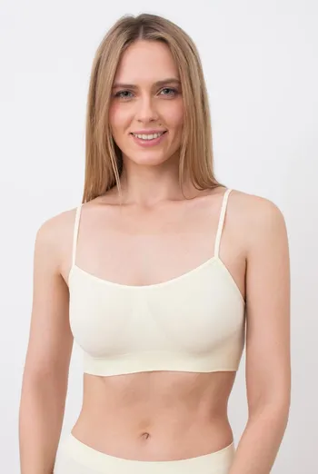 Бесшовный топ на тонких бретелях Cami top Giulia (vanilla), желтый Бесшовный топ на тонких бретелях Cami top Giulia (vanilla), желтый