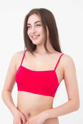 Бесшовный топ на тонких бретелях Cami top Giulia (raspberry sorbet)