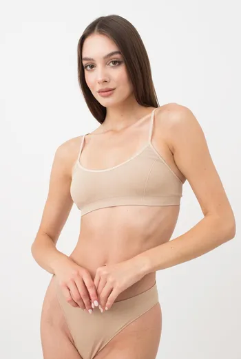 Бесшовный топ в рубчик на тонких бретелях CAMI TOP RIB Giulia (naturale), бежевый Бесшовный топ в рубчик на тонких бретелях CAMI TOP RIB Giulia (naturale), бежевый