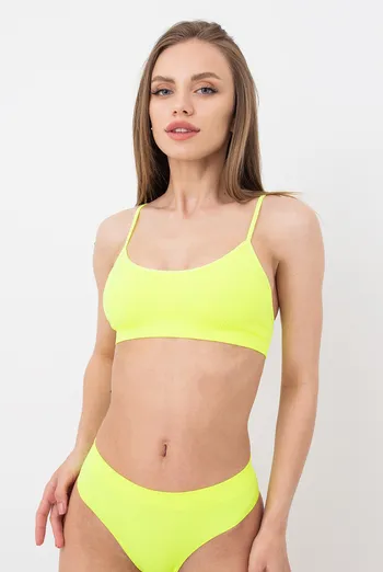 Бесшовный топ в рубчик на тонких бретелях CAMI TOP RIB Giulia (yellow neon), желтый Бесшовный топ в рубчик на тонких бретелях CAMI TOP RIB Giulia (yellow neon), желтый
