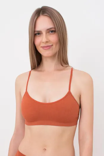 Безшовний топ в рубчик на тонких бретелях CAMI TOP RIB Giulia (burnt sienna), помаранчевий Безшовний топ в рубчик на тонких бретелях CAMI TOP RIB Giulia (burnt sienna), помаранчевий