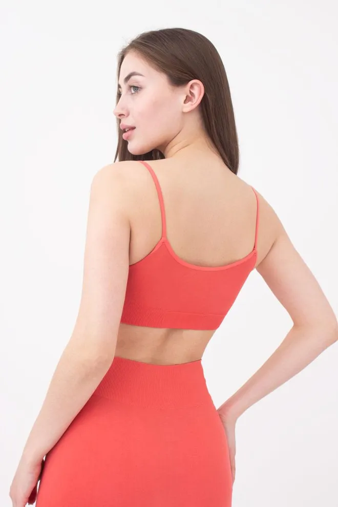 Бесшовный топ на тонких бретелях Cami top Giulia (burnt coral)