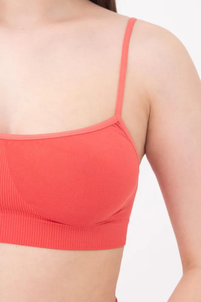 Бесшовный топ на тонких бретелях Cami top Giulia (burnt coral)