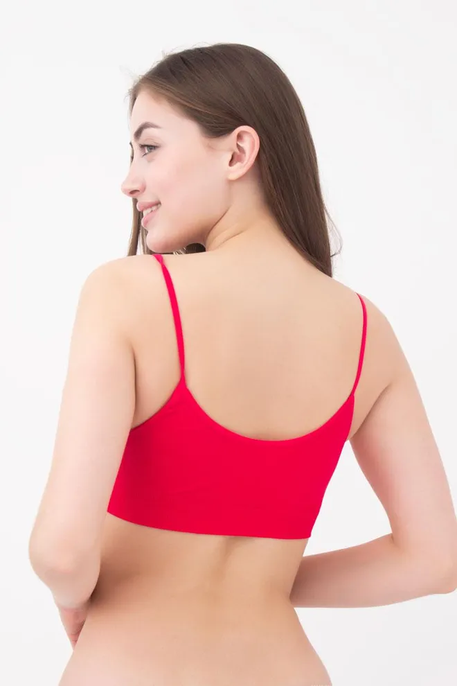 Бесшовный топ на тонких бретелях Cami top Giulia (raspberry sorbet)