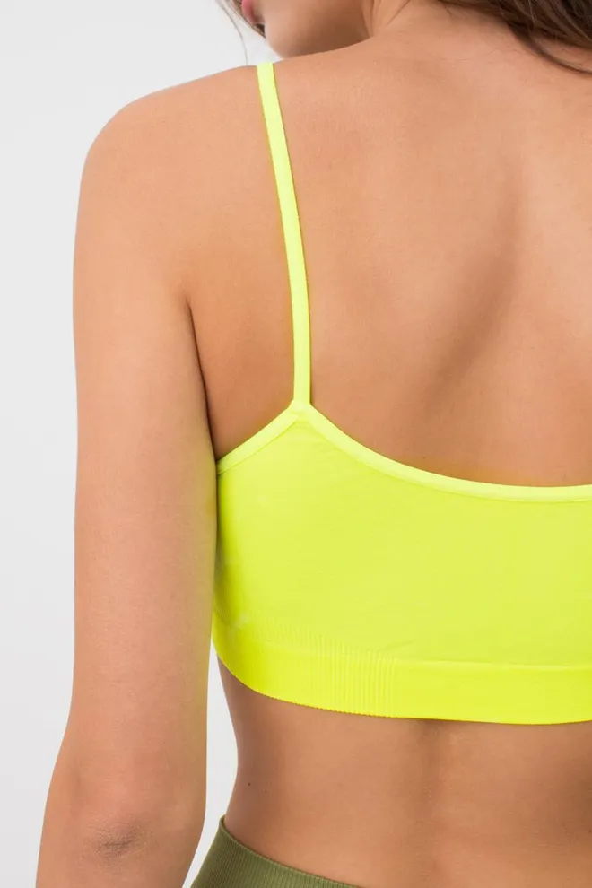 Бесшовный топ на тонких бретелях Cami top Giulia (yellow neon), желтый