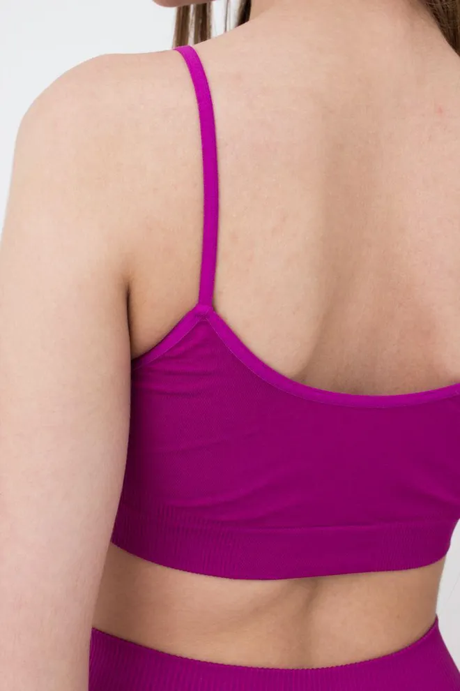 Бесшовный топ на тонких бретелях Cami top Giulia (dahlia), фиолетовый