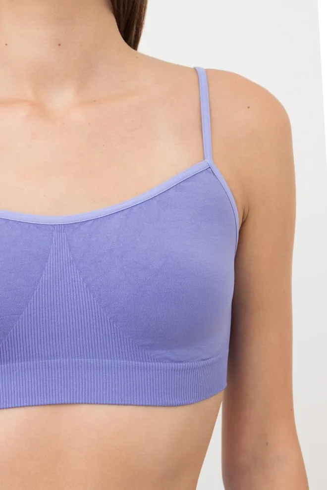 Бесшовный топ на тонких бретелях Cami top Giulia (very peri)