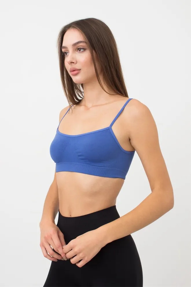 Бесшовный топ на тонких бретелях Cami top Giulia (skydiver)