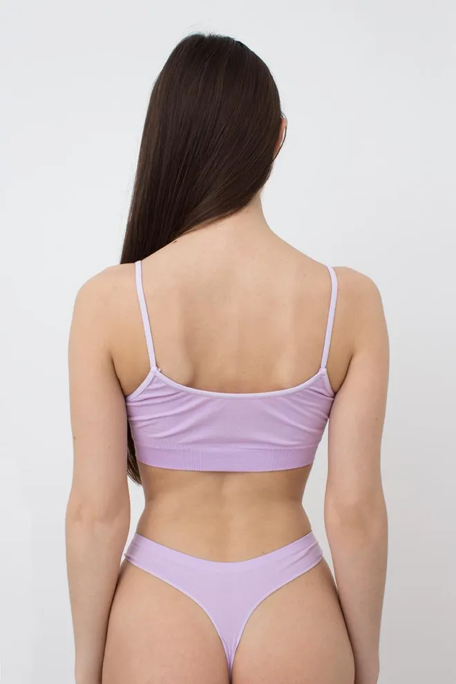 Бесшовный топ на тонких бретелях Cami top Giulia (orchid bloom)