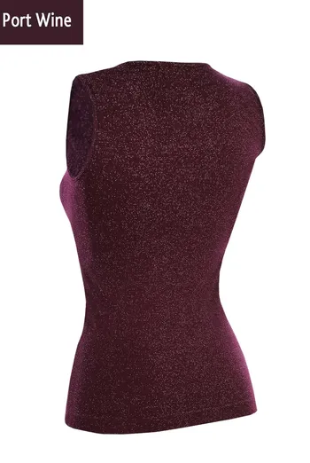 CANOTTA LUREX 01 Бесшовная женская майка на широких бретельках TM GIULIA  (port wine)