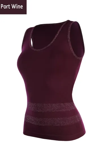 CANOTTA LUREX 02 Бесшовная женская майка на широких бретельках TM GIULIA (port wine) CANOTTA LUREX 02 Бесшовная женская майка на широких бретельках TM GIULIA (port wine)