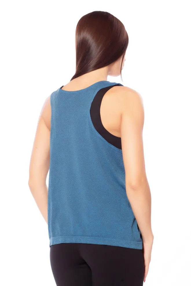 Майка жіноча спортивна Canotta sport melange color Giulia (ionio)