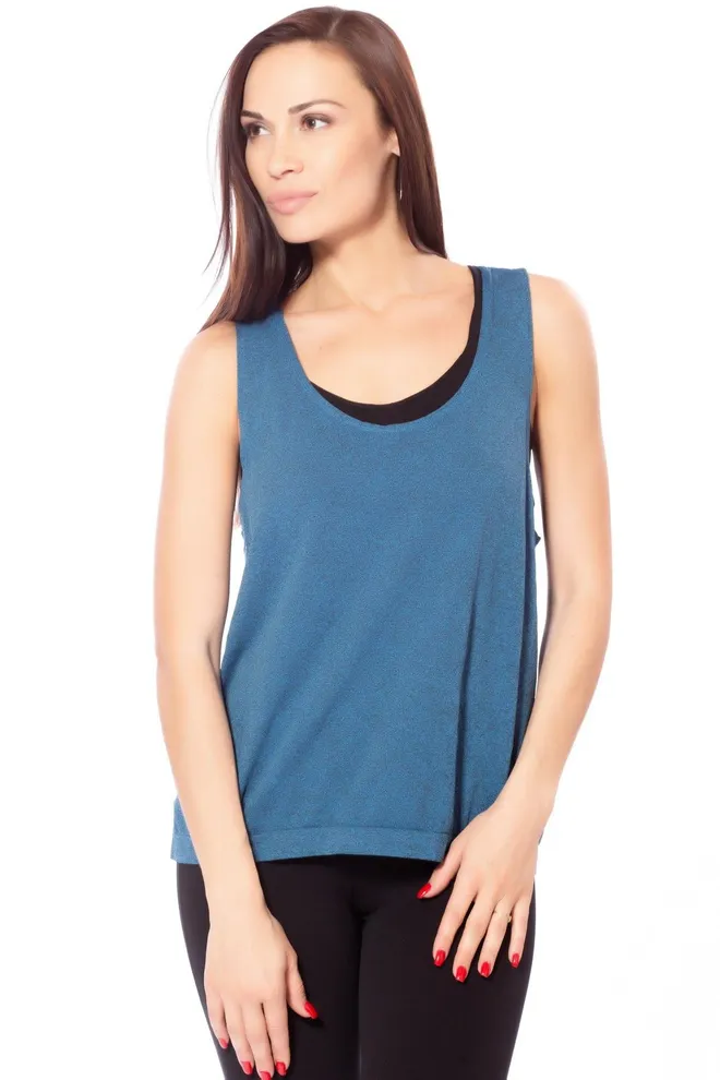 Майка жіноча спортивна Canotta sport melange color Giulia (ionio)