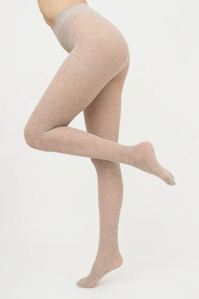 Колготки теплые с узором Cashmere Fashion Net 120 den model 4 Giulia (sand)