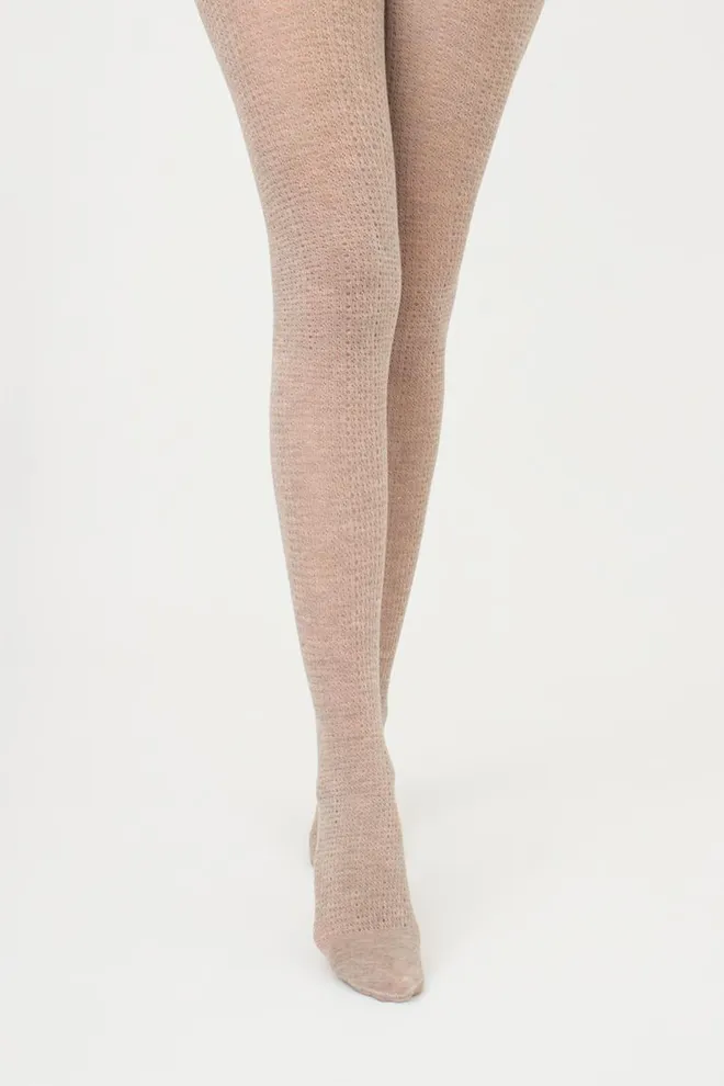 Колготки теплые с узором Cashmere Fashion Net 120 den model 4 Giulia (sand)