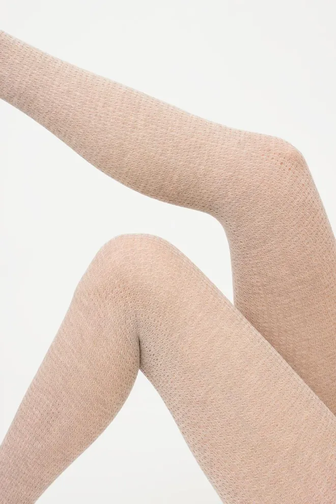 Колготки теплые с узором Cashmere Fashion Net 120 den model 4 Giulia (sand)