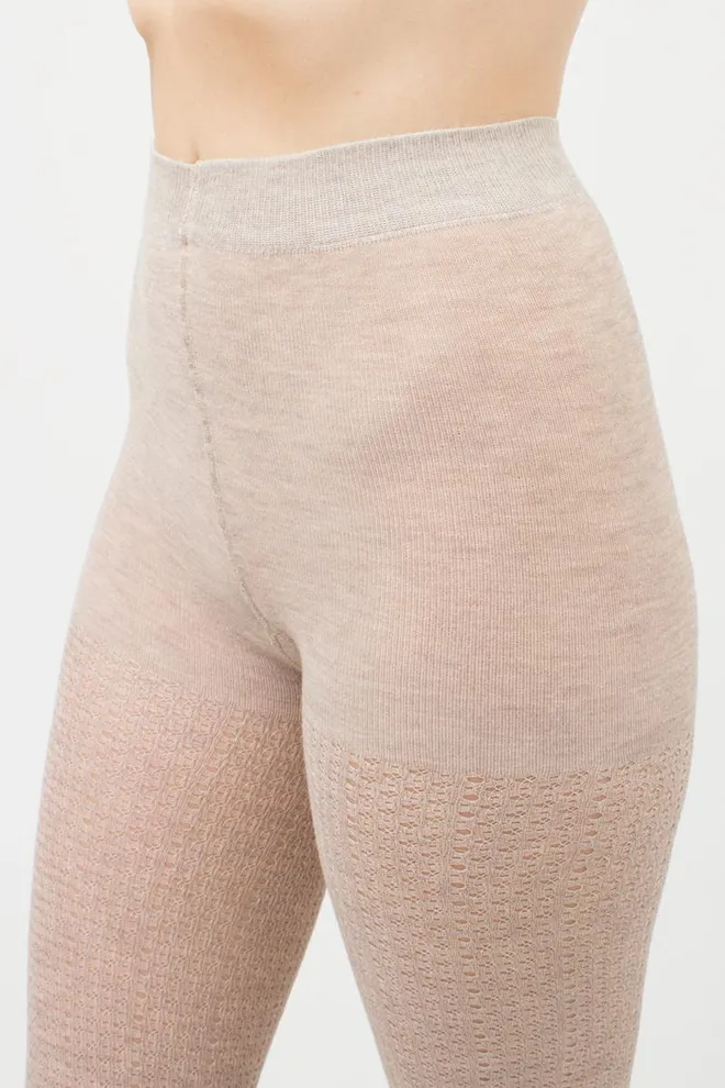 Колготки теплые с узором Cashmere Fashion Net 120 den model 4 Giulia (sand)