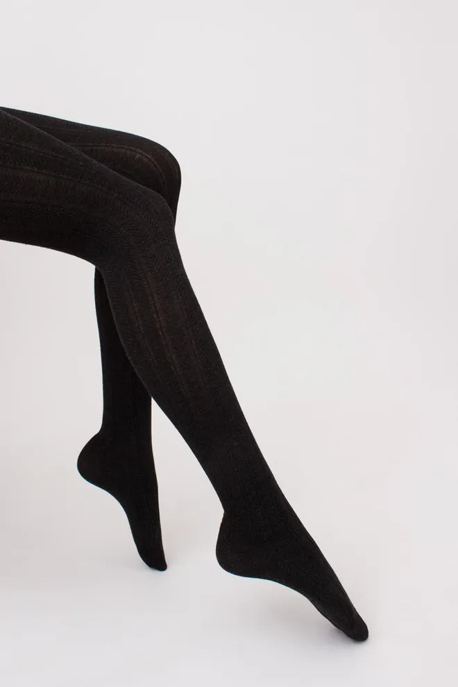 Классические теплые колготки Cashmere touch fashion model 1 Giulia (black), черный