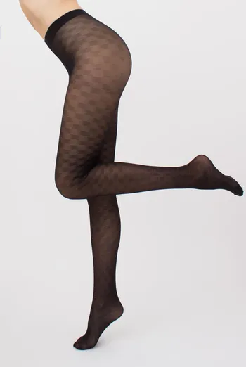 Колготки в шахматную клетку Chess cell 40 den model 1 Giulia (nero) Колготки в шахматную клетку Chess cell 40 den model 1 Giulia (nero)