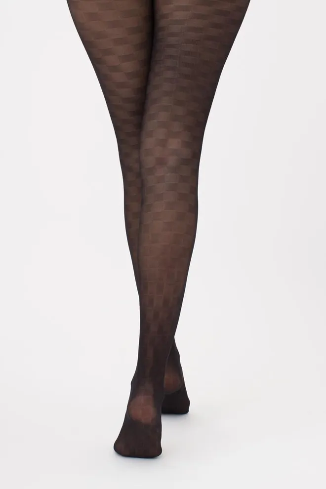 Колготки в шахматную клетку Chess cell 40 den model 1 Giulia (nero)