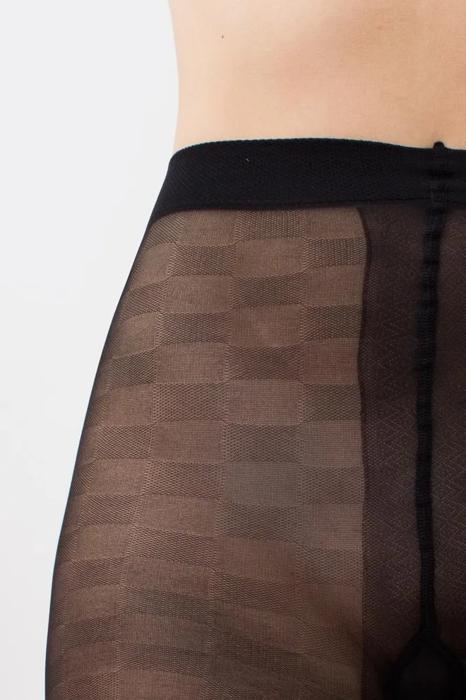 Колготки в шахматную клетку Chess cell 40 den model 1 Giulia (nero)